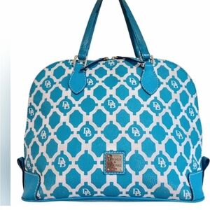 Dooney & Bourke Teal and White Satchel
